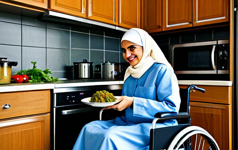 장애인상담사 직무 훈련 - **Accessible Technology:** "A young man with a disability using assistive technology (perhaps a scre...